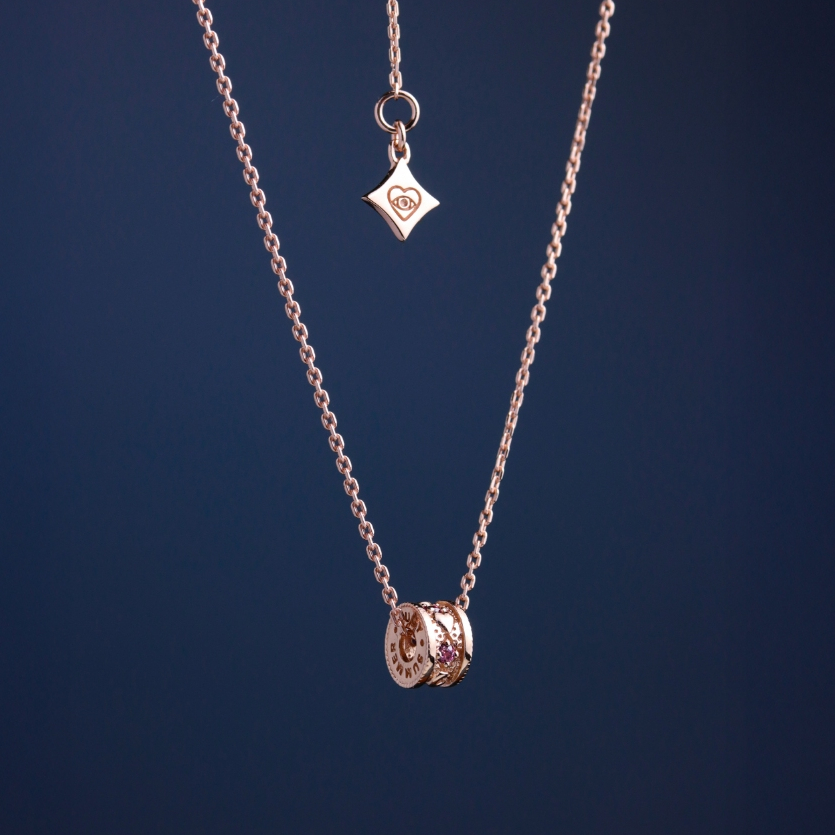 LUCYSUMMER สร้อยคอ Mini พร้อมจี้วงล้อ พลอยแท้ รุ่น LUNA ONE Necklace - Mini Size ตัวเรือนเงินแท้ พลอยแท้ รูปที่ 4