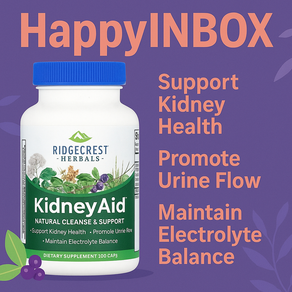 RidgeCrest Herbals KidneyAid | Herbal Kidney Cleanse & Support | Natural Detox Formula 60 Caps