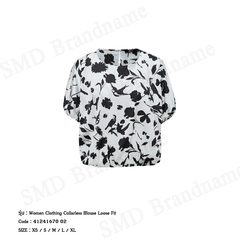 G2000 เสื้อเบลาส์ผู้หญิง รุ่น Women Clothing Collarless Blouse Loose Fit Code: 4124167002