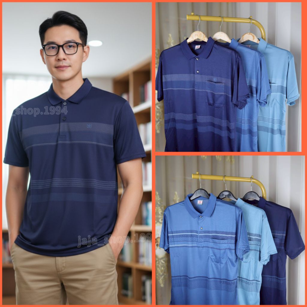 เสื้อผู้ชาย เสื้อคอปก เสื้อPolo (โทนสีนักธุรกิจมาดเข้ม)ผ้ายืด ผ้านุ่มบางเบาแห้งเร็วมาพร้อมความกระเป๋าเสื้อ