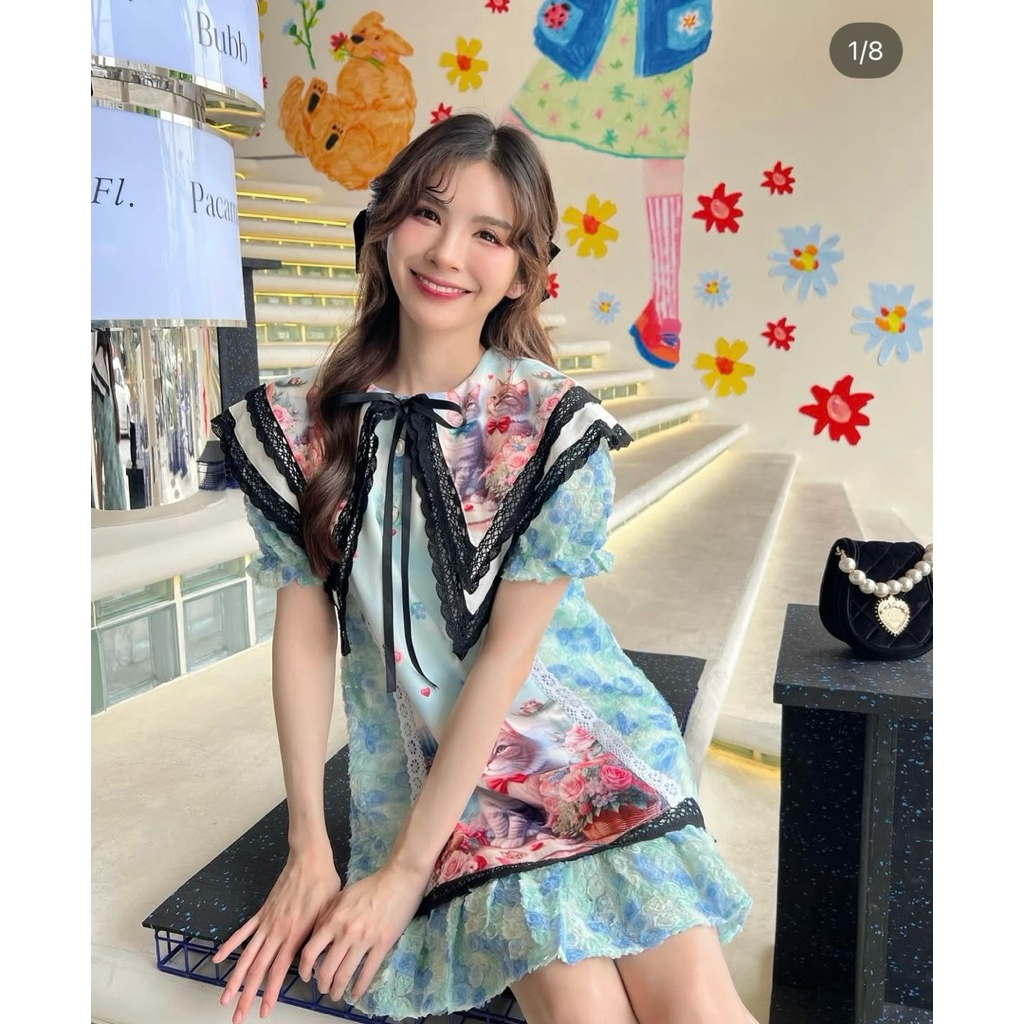 BLT Brand  เดรสปกแหลมน้องแมว Size.XXL มือ ✌️