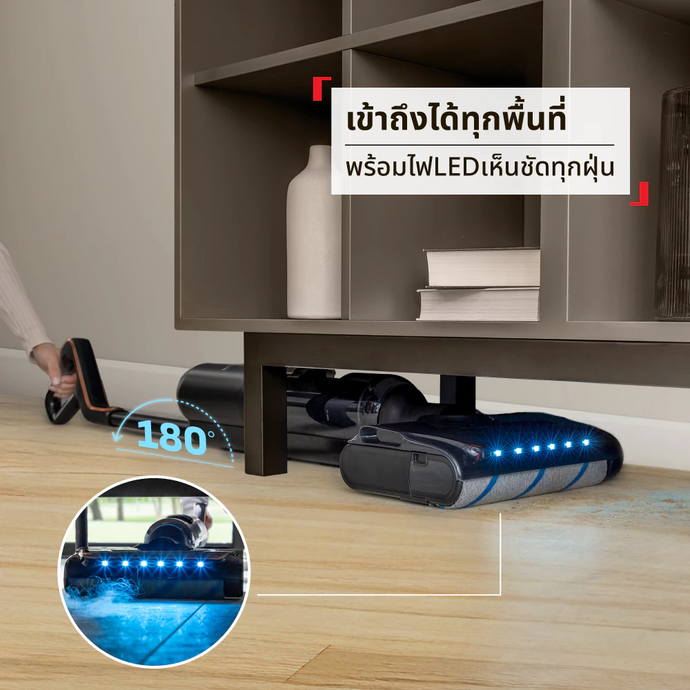 [สินค้าใหม่] Tefal เครื่องดูดฝุ่นถูพื้นไร้สาย ดูดน้ำได้ กำลังดูด 250 แอร์วัตต์ FLOOR WASHER X-CLEAN 7 รุ่น GF5736F4 thumbnail 6