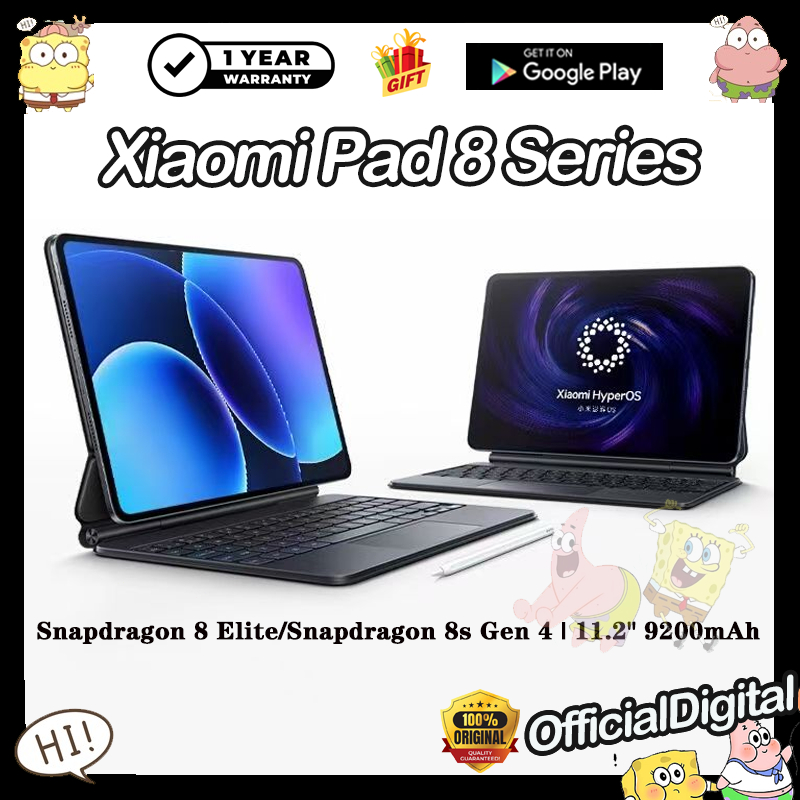 Xiaomi Pad 8 Pro Snapdragon 8 Elite Xiaomi Pad 8 Snapdragon 8s Gen 4 11.2" 9200mAh| สนับสนุน Google 
