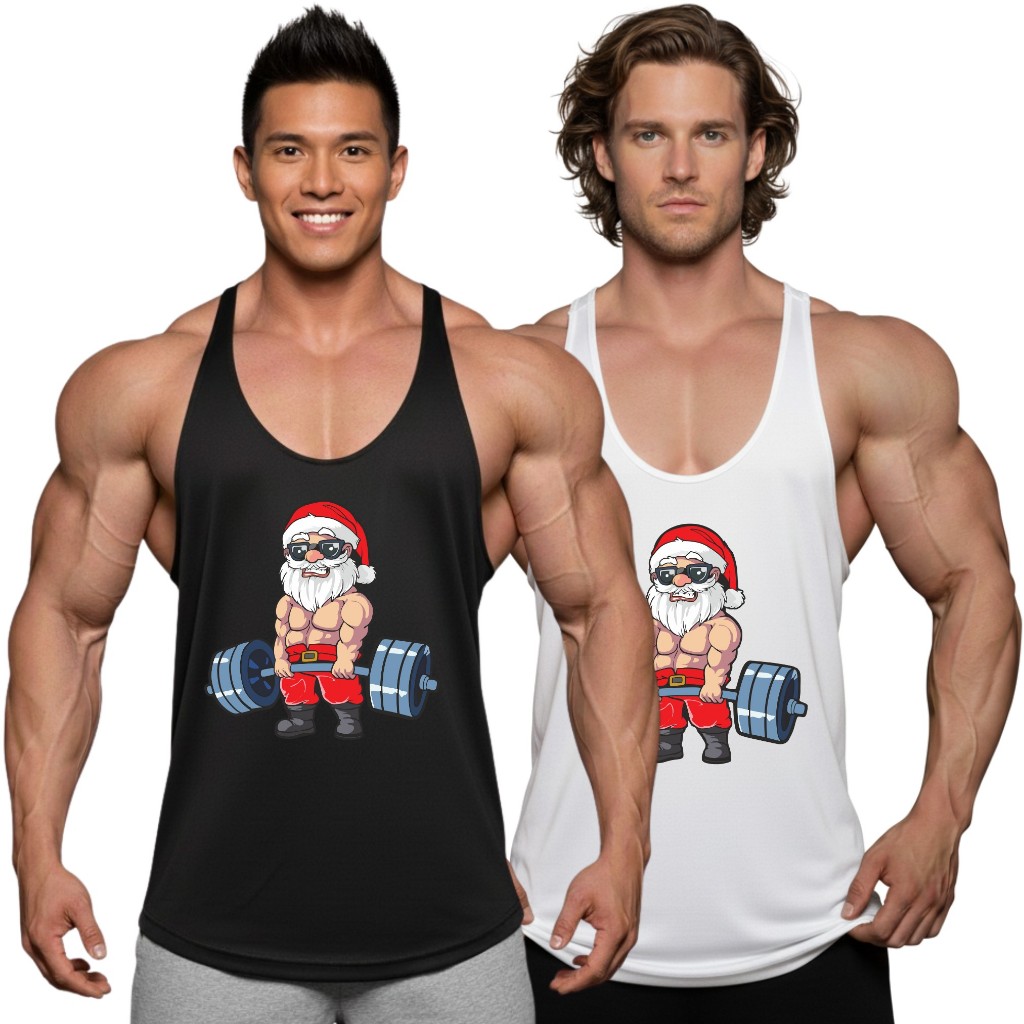 SANTA เสื้อกล้ามเพาะกายทรงคลาสสิค Bodybuilding Dry Fit Gym Tank Top