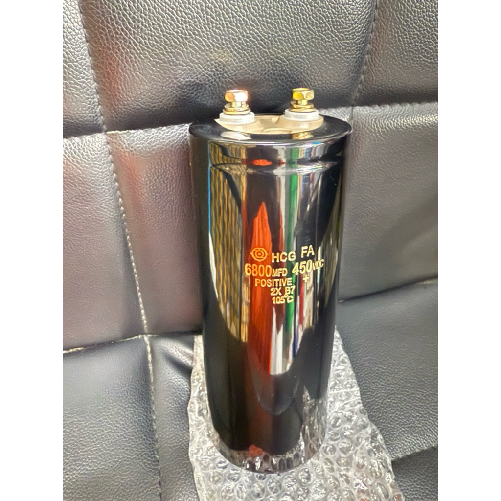 ของใหม่มีกราวด์ C 6800UF 450V ค่า+-20% คาปาซิเตอร์ 7.5x19CM ตัวเก็บประจุไฟฟ้า 6800UF450V 6800UF 450V