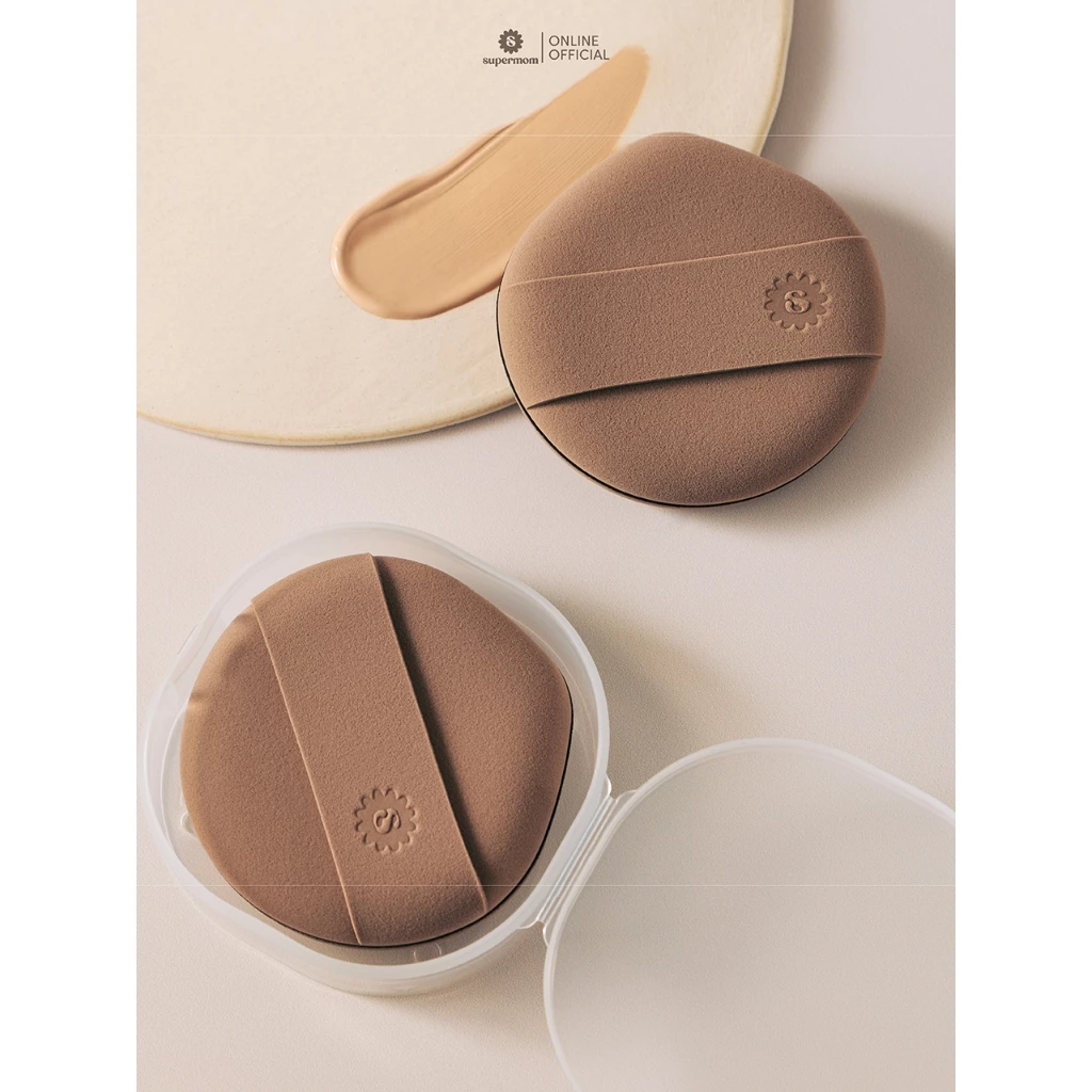 SUPERMOM l 123 Water drop double-sided puff พัฟรองพื้น (มีตลับใส่แถมให้)