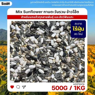 ทานตะวันรวม ข้าวโอ๊ต เมล็ดดอกคำฝอย อาหารนกแก้วทุกสายพันธุ์ และสัตว์ฟันแทะ (แบ่งขาย 500G / 1KG)