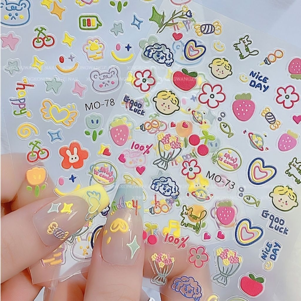 พร้อมส่งจากไทย!!! สติกเกอร์ติดเล็บ สติกเกอร์ลายนูน สติกเกอร์ 5D ลายน่ารักๆ สติกเกอร์ตกแต่ง ติดสมุดหรือสิ่งของก็น่ารัก