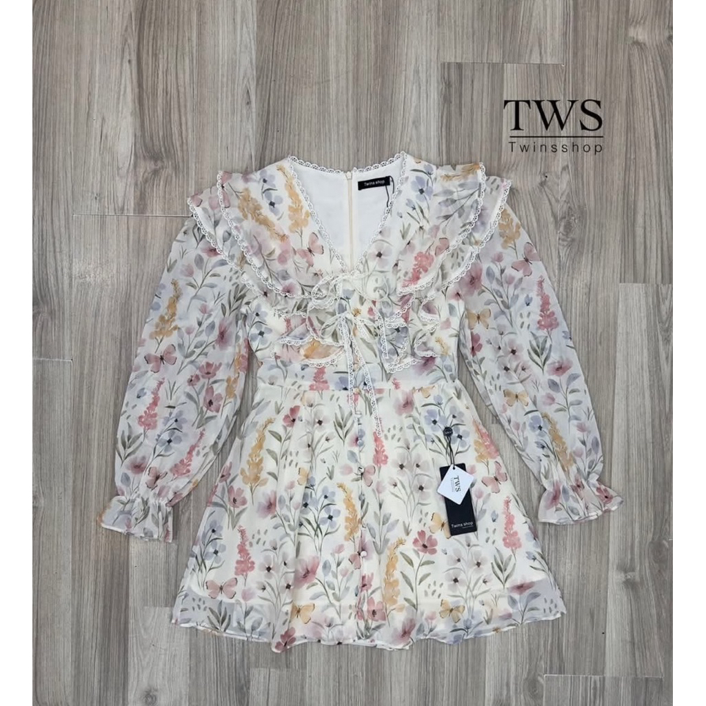 เดรสงานป้ายtwinshopไซด์sมือสองสภาพใหม่(ไม่ได้กางเกงมานะคะ)