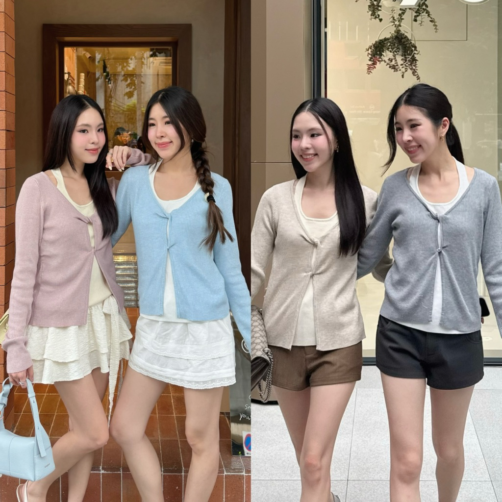 3pcs.basket Onnie top เสื้อแขนยาว เสื้อ2ชิ้น ติดกัน