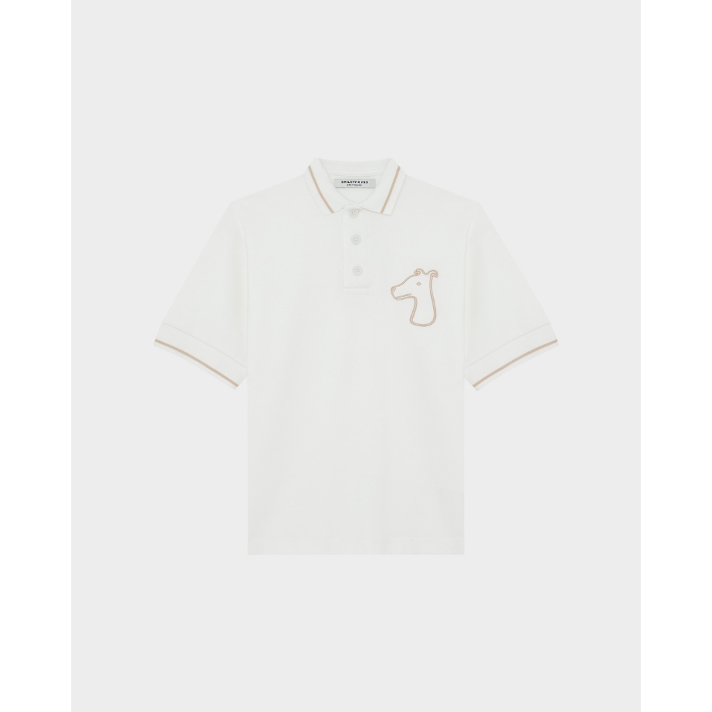 A25 STRIP DETAILED POLO SHIRT WITH LOGO EMBROIDERED