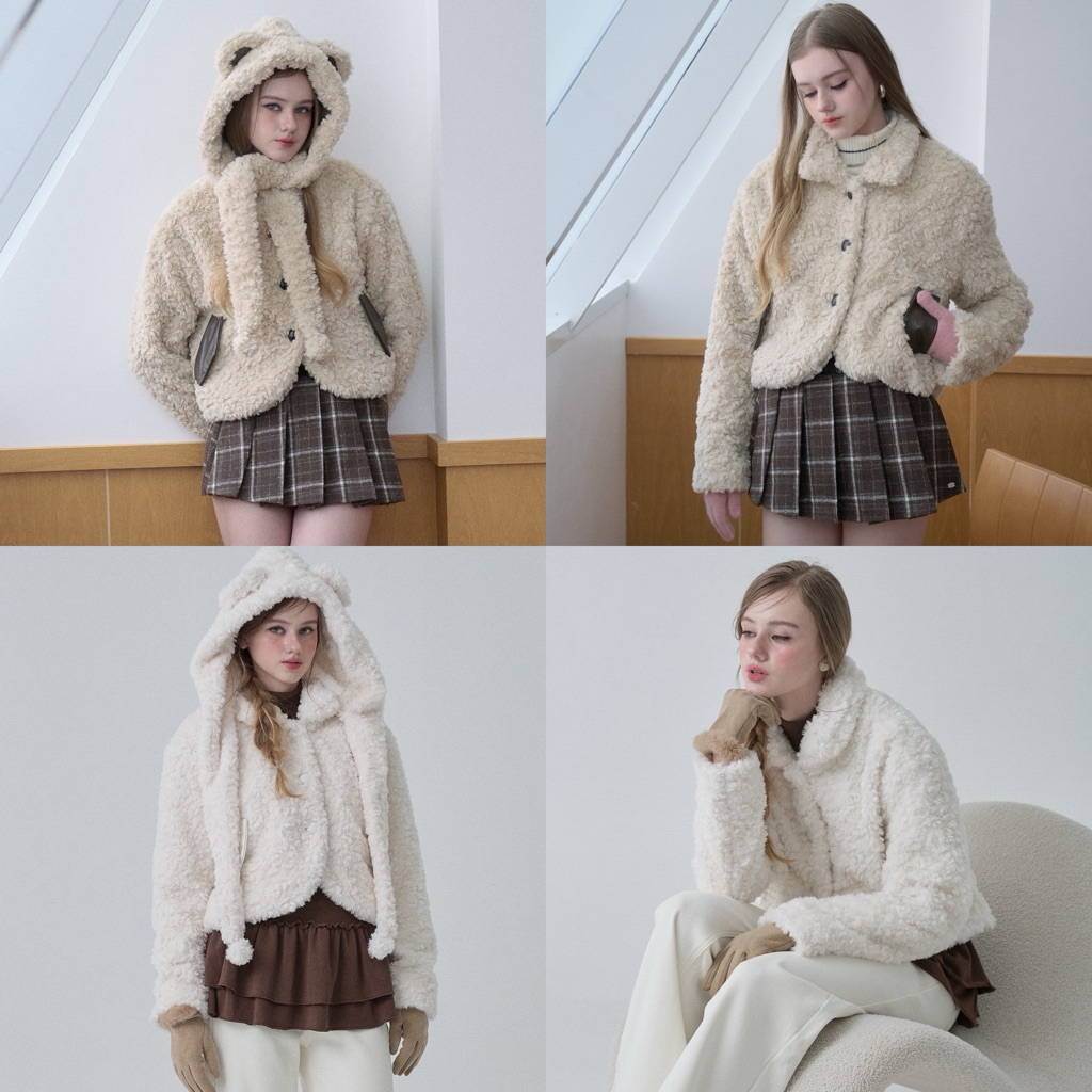 [umore.made] Muffin teddy jacket (🌡️ติดลบได้) แจ็คเก็ตขนแกะเทียม+หมวกHoodie ครบเซต ดีไซน์น่ารักมาก อุ่น ฟู นุ่ม