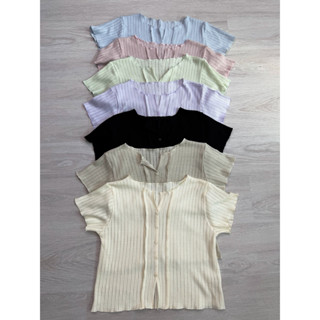 เสื้อแขนสั้นผ้าทอโอริม ’ กระดุมใช้งานไม่ได้จริง ‘