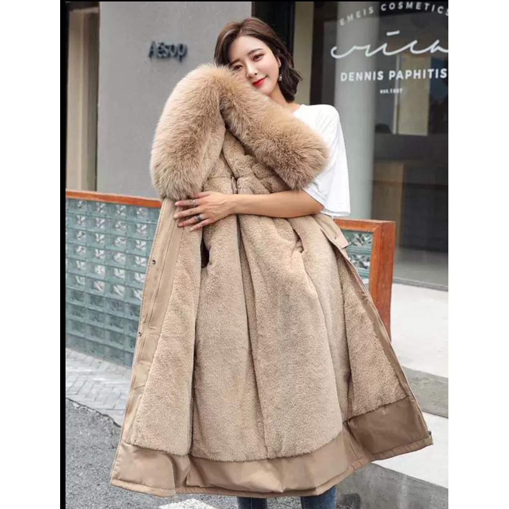 🇹🇭พร้อมส่ง🇹🇭 Co-04  เสื้อโค้ทกันหนาวบุขน ทรงยาว <Hoodie coat> - รูปที่ 4