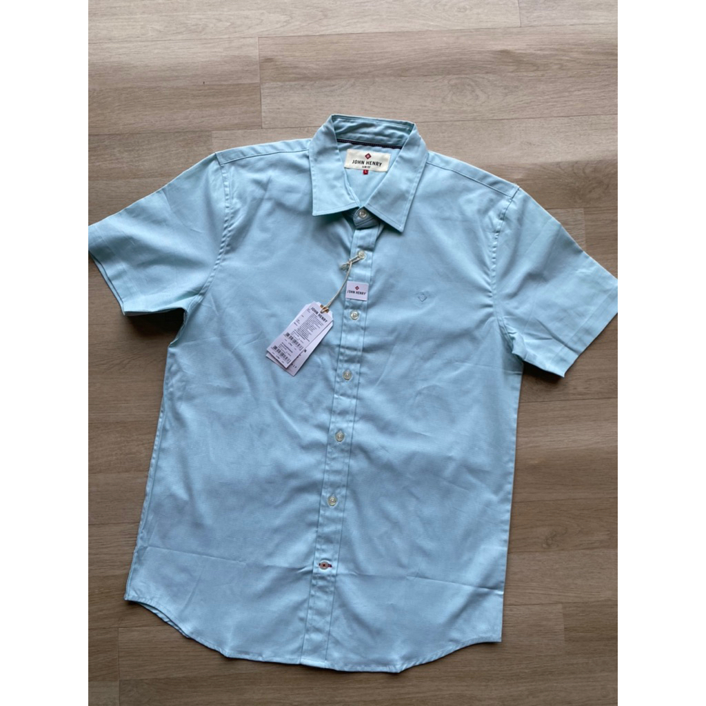 เสื้อผู้ชายแขนสั้น Jonh Henry ของแท้100%จากShop ป้าย 1,790 สีเขียวมิ้น S อก38,Mอก40,Lอก42 ,Xl อก44,Xxl อก46-48