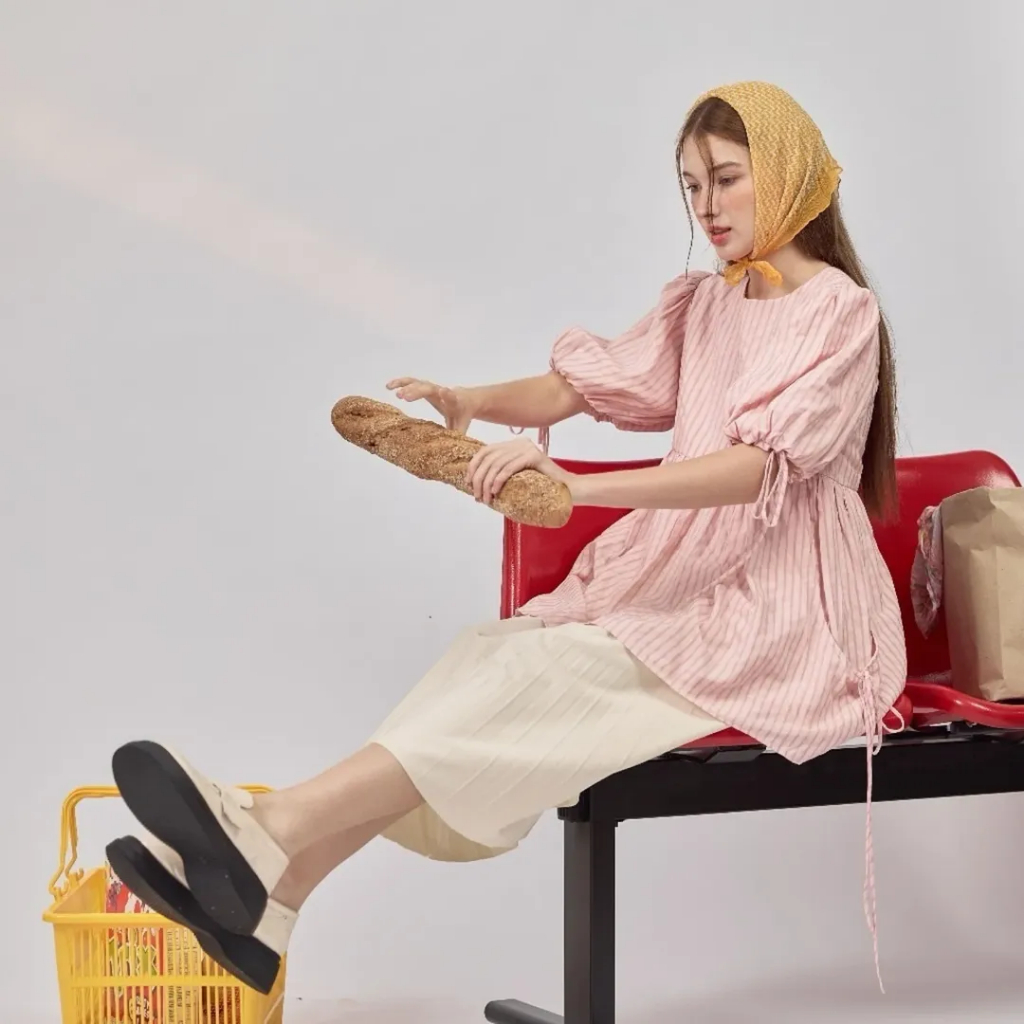 Pave bkk 🍄꒱ IRIS Top Pink-stripe sz.S 📍มือ2ไม่มีตำหนิ