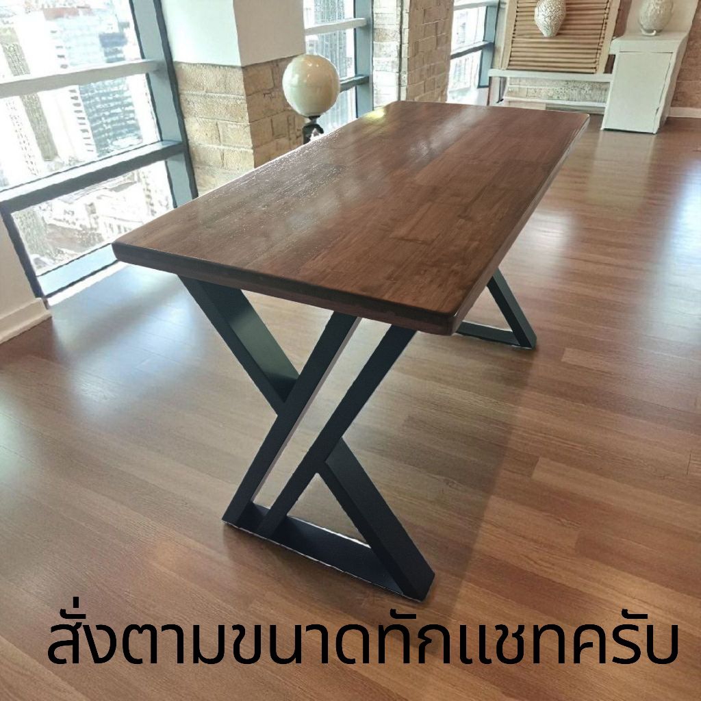 โต๊ะทำงาน โต๊ะอาหาร สีโอ๊คลอฟท์ ขนาด กว้าง60ซม. ยาว120ซม. สูง75ซม. ไม้พาราประสาน หนา 20 มิล