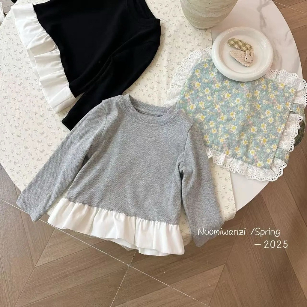 [Namsaii kids] พร้อมส่ง ชุดเด็กผู้หญิง  เสื้อยืดลูกไม้แขนยาว ราคา ถูกที่สุด ดีลบีเคเค แกลเลอรีภาพที่ 5