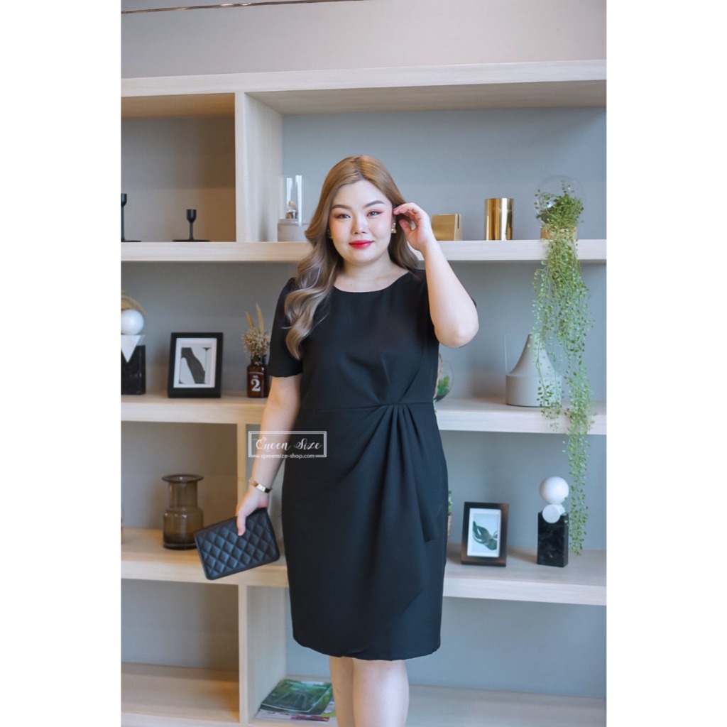 Bella-N Plus size Fashion อก40 42 44 46 และ 48 เสื้อผ้าสีดำไซส์ใหญ่ ชุดเดรสแฟชั่นสาวอวบคนอ้วน ใส่ไปทำงาน - รูปที่ 5