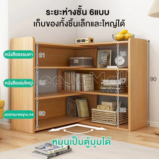 JJM ชั้นวางหนังสือ ปรับขนาดได้ 60/80cm ยืดหดได้ แข็งแรง จุของเยอะ เปิดชั้นวางจอแสดงผล Storage Shelf Book Rack