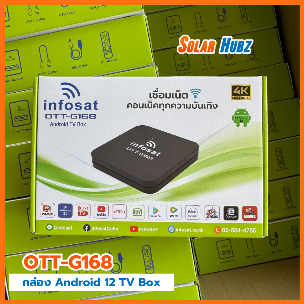 กล่อง Android 12 TV Box G168 กล่องทีวีอินโฟแซท