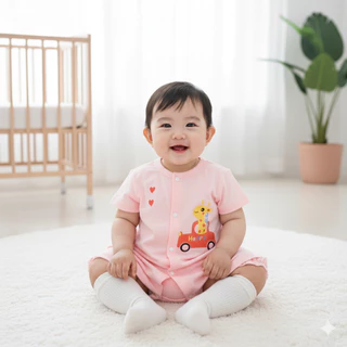 Babyonline(Y097)M3-4 (ส่งด่วน1วัน)ชุดบอดี้สูทเด็กแรกเกิดลายการ์ตูน ผ้าฝ้าย นุ่ม อ่อนโยนต่อผิวเด็ก