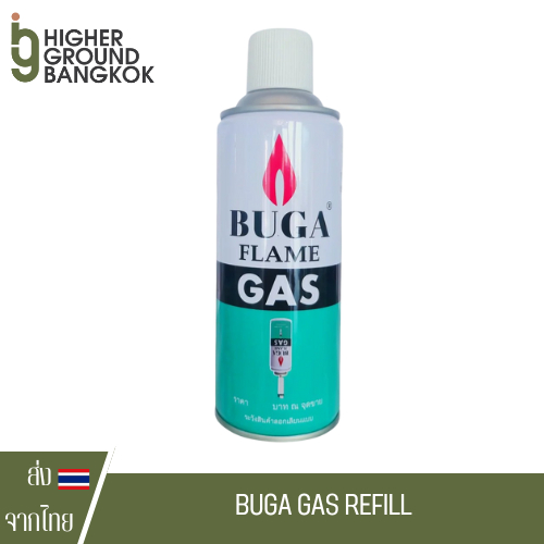 แก๊สเติมไฟแช็คกระป๋องใหญ่ 50ml / 375 ml. BUGA FLAME GAS REFILL