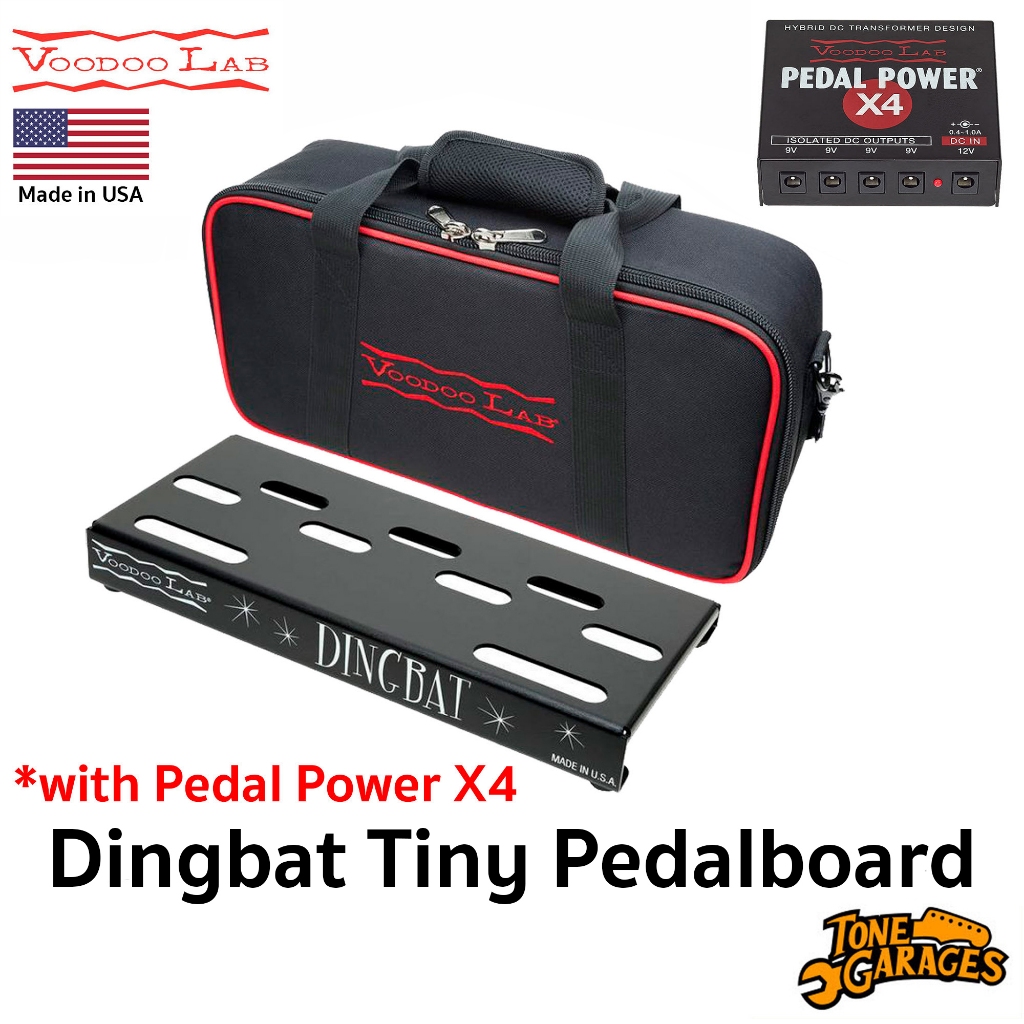 Voodoo Lab Dingbat Tiny Pedalboard with Pedal Power X4 Made in USA