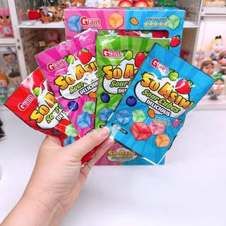 เยลลี่น้ำแข็งแบบคิวบ์ เปรี้ยวจี๊ดจ๊าดรสผลไม้รวมรส มีอย.ไทย 1 กล่อง 30 ชิ้น