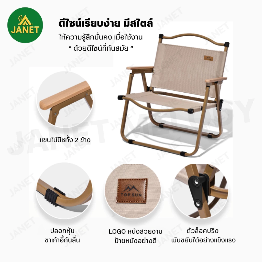 TOP SUN เก้าอี้แคมป์ปิ้ง Kermit Chair เก้าอี้พับ เก้าอี้สนาม thumbnail 5