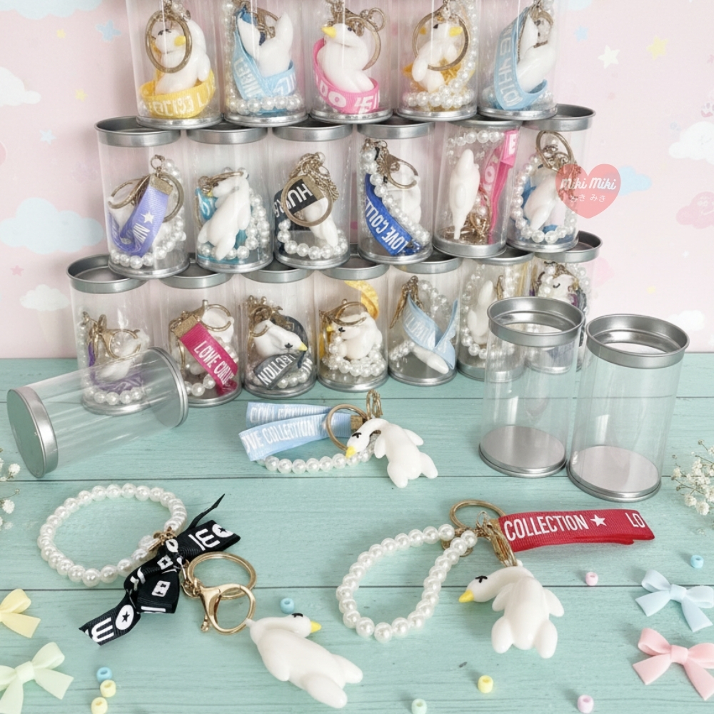 พวงกุญแจเป็ด พวงกุญแจแฟชั่นห้อยกระเป๋า พวงกุญแจมุกน่ารัก พวงกุญแจสัตว์ ของขวัญสุดคิ้วท์ พวงกุญแจตกแต่งกระเป๋า คละสี