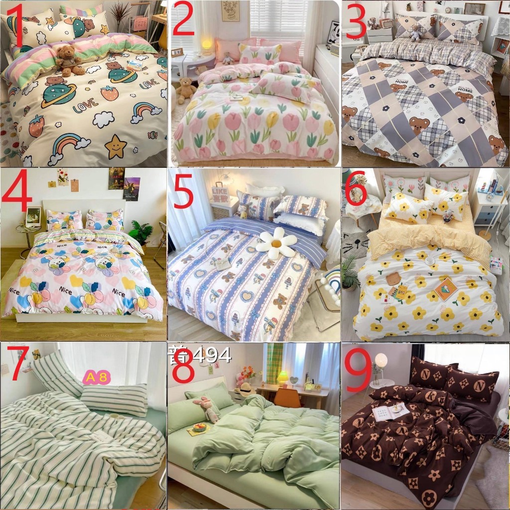 ชุดผ้าปูที่นอนลายต่างๆครบเซ็ต 6 ชิ้น