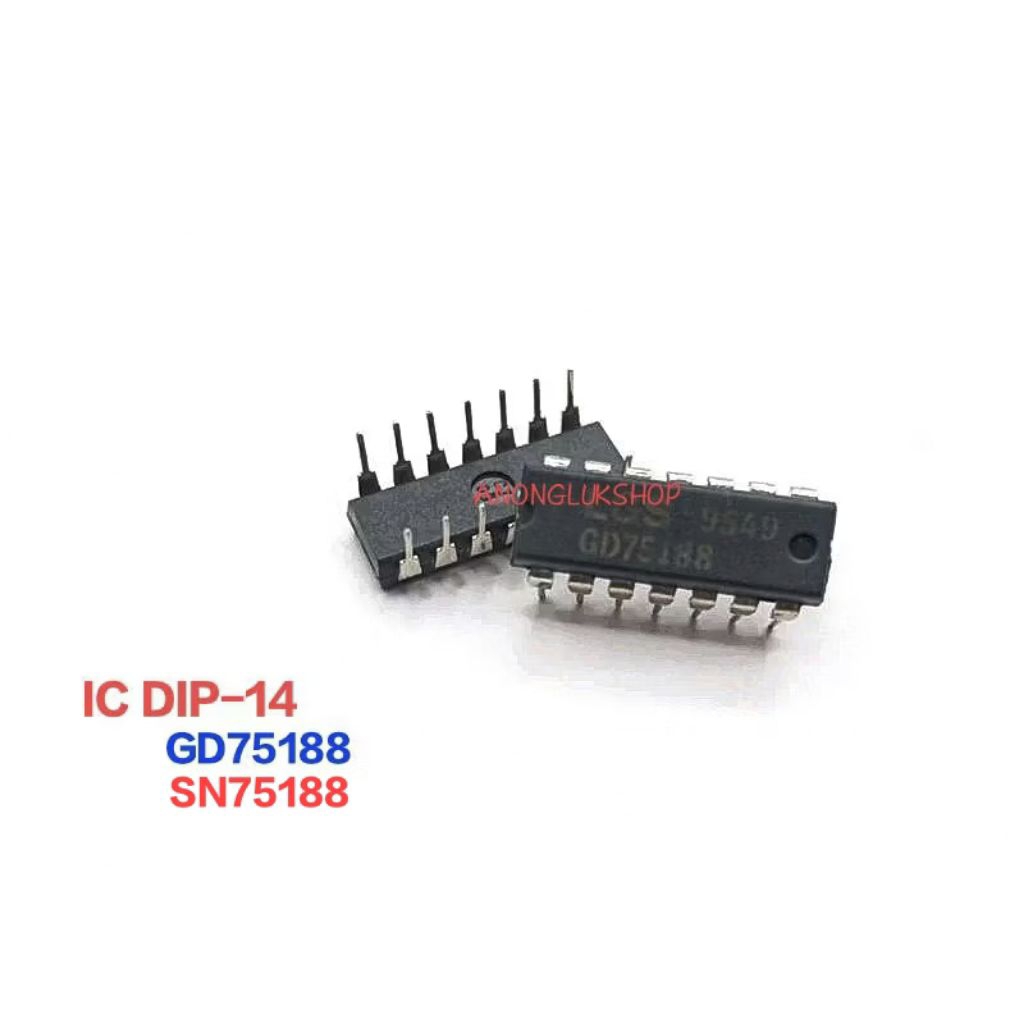 ราคาต่อ 1ตัว 👉👉 LGS GD75188 75188 SN75188N IC Line Driver/Receiver, 4 Driver, BIPolar, PDIP-14