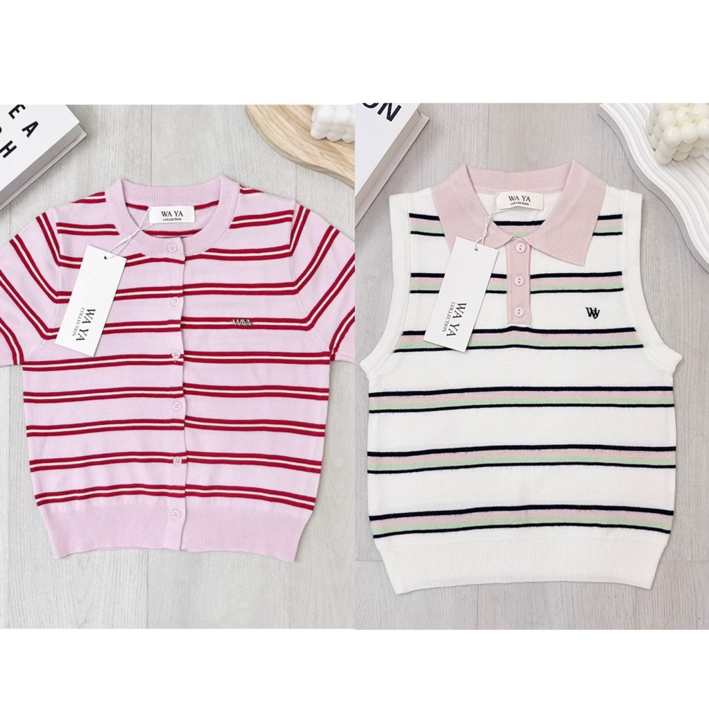 WAYA เสื้อไหมพรมลายริ้ว