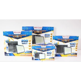 Racer : โคมฟลัดไลท์โซล่าเซลล์ IP65 SOLAR LED FLOODLIGHT INFINITE 60W , 100W , 200W , 300W แสงเหลือง