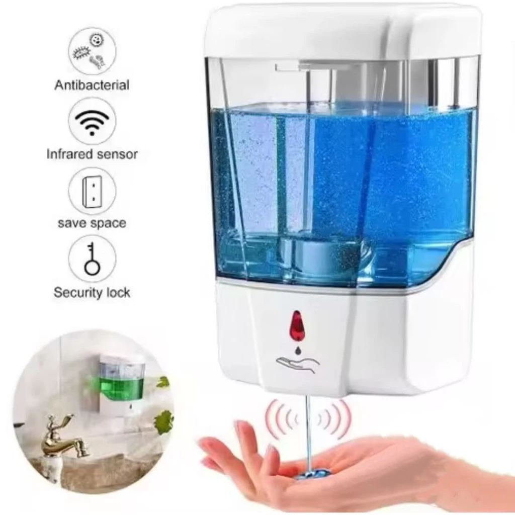 *_65zem8a92*เครื่องกดสบู่อัตโนมัติ ความจุ700ML แบบติดผนัง ที่ใส่สบู่เหลวอัตโนมัติระบบเซ็นเซอร์ เครื่องใส่เจลล้างมือ
