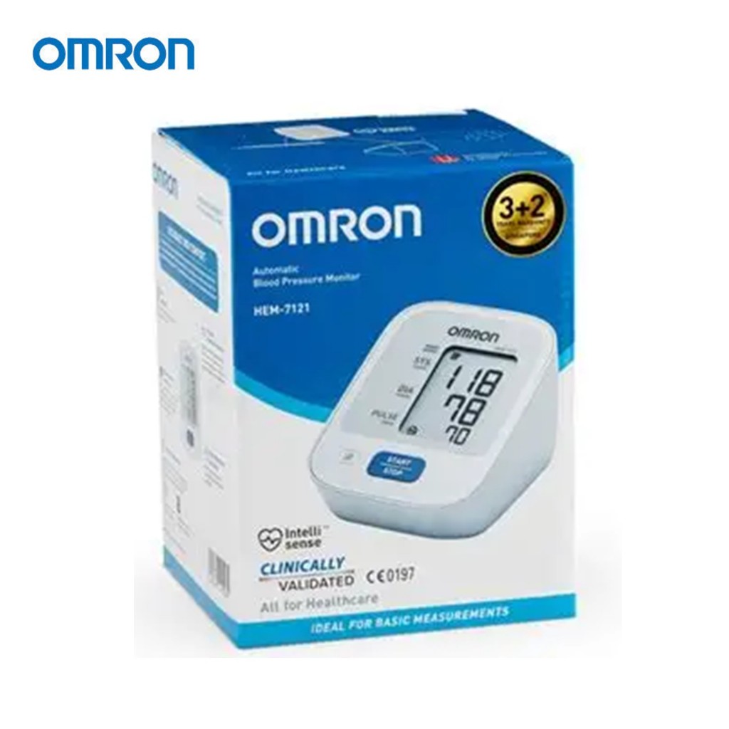 OMRON [รุ่น HEM - 7121+Adapter] เครื่องวัดความดันโลหิต ออมรอน (รับประกัน5ปี)