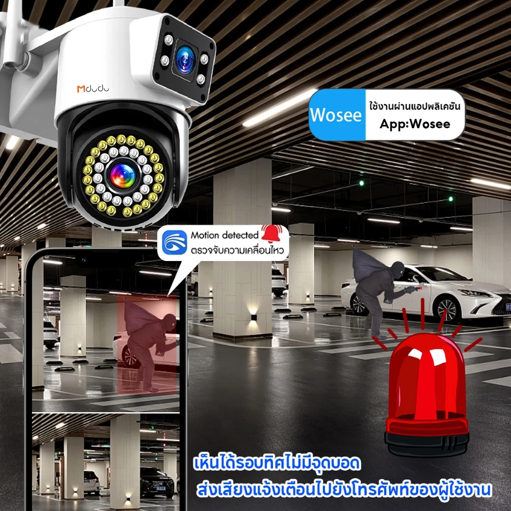 Mdudu yoosee กล้องวงจรปิดไร้สายชัด12MP กันน้ำ กล้อง 360 องศา มีอินฟาเรด เห็นตอนกลางคืน AIกล้องดูแมวwoseeapp thumbnail 4