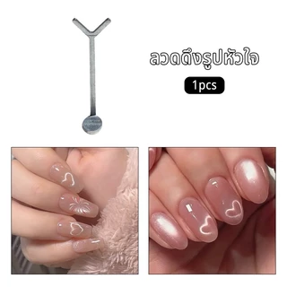 Nawoelite อะไหล่เล็บ แม่เหล็ก แต่งเล็บ แผ่นแม่เหล็กรูปหัวใจสำหรับแต่งเล็บ DIY ต้องใช้แม่เหล็กขนาดใหญ่ ทำงานง่าย