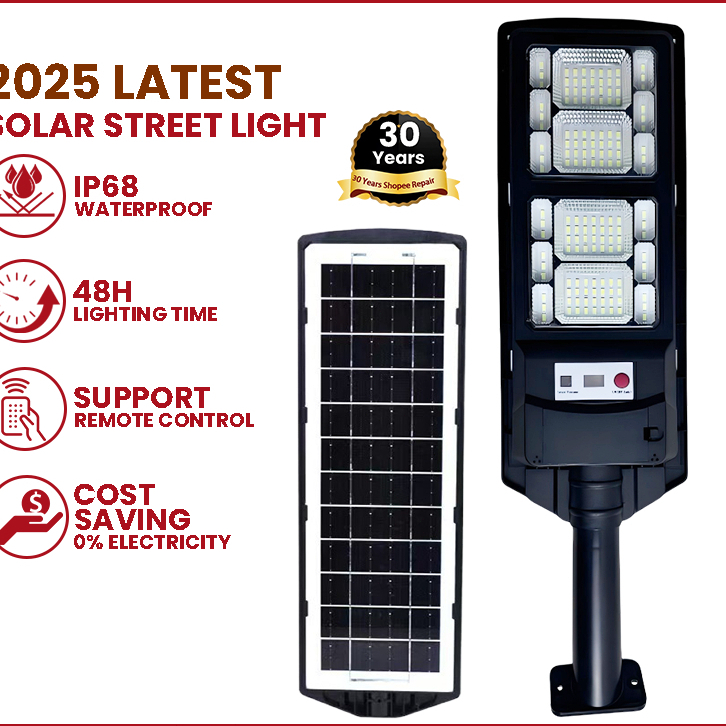 OKKLED【COD】ไฟพลังงานแสงอาทิตย์ ไฟถนนโซลาร์ LED ประหยัดพลังงาน 40000W ไฟกลางแจ้ง กันน้ำ เซ็นเซอร์ตรวจ