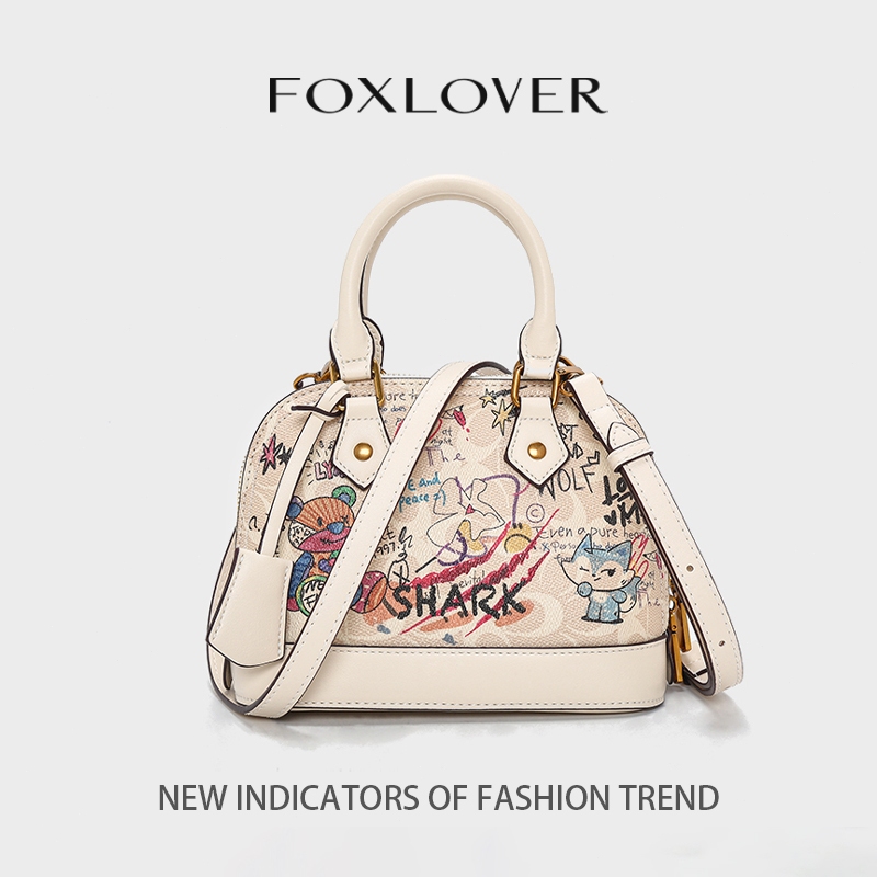 FOXLOVER  กระเป๋าถือ กระเป๋าใส่ของลายกราฟฟิตี้ ลายพิเศษ ขนาดใหญ่ จุของได้เยอะ เหมาะสำหรับใช้ในชีวิตประจำวัน