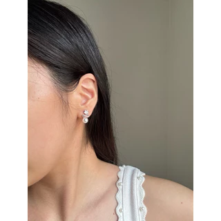 Trophies.co - Starlight pearl earrings (gold/silver/rosegold) ต่างหูดาวไข่มุก ต่างหูดาว ต่างหูมุก
