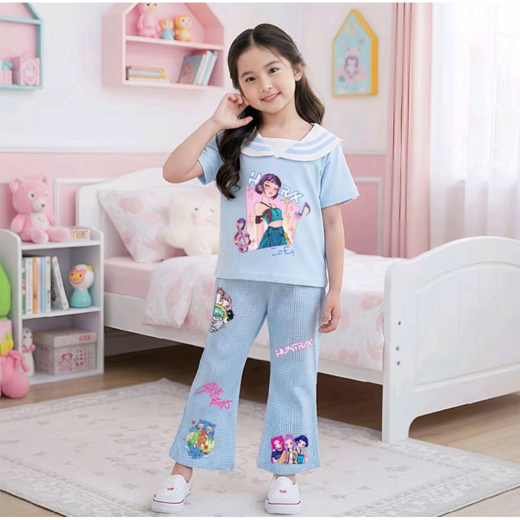 ชุดเซ็ตเด็กผู้หญิง ชุด2ชิ้น แต่งสกีนลายการ์ตูนน่ารัก ผ้านิ่มใส่สบาย พร้อมส่ง - รูปที่ 3