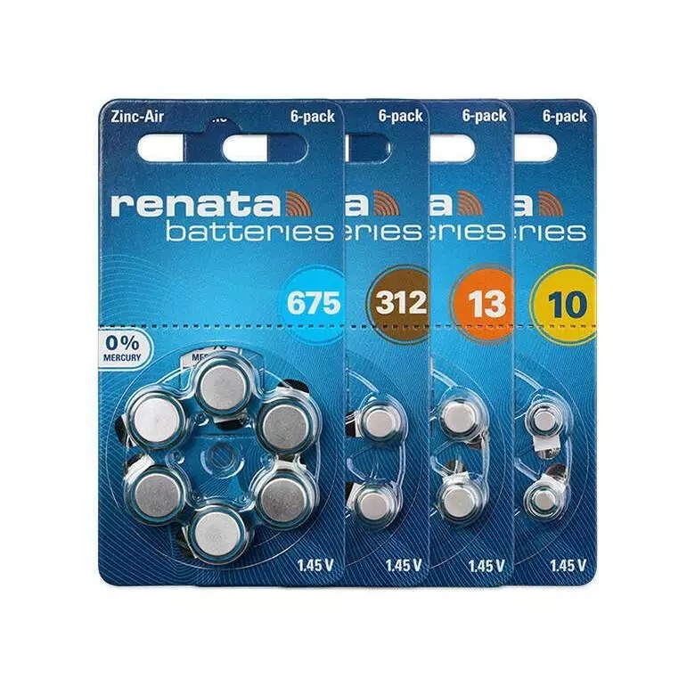 ถ่านเครื่องช่วยฟัง RENATA รีนาต้า ZA10 / ZA13 / ZA312 / ZA675 ถ่านหูฟัง 1.45V กระแสไฟไม่ตก ไฟเสถียร