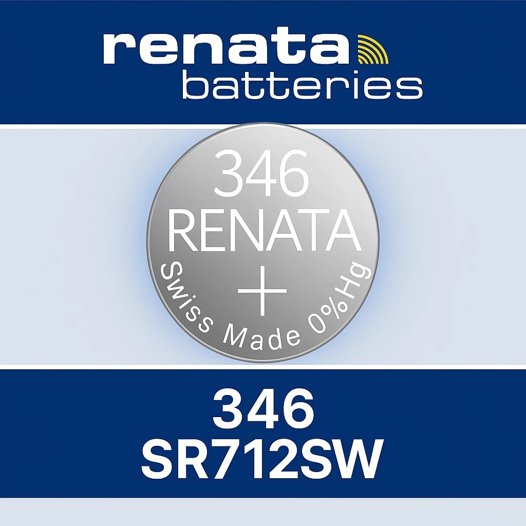 ถ่านนาฬิกา 𝗥𝗘𝗡𝗔𝗧𝗔 346 / SR712SW รีนาต้า สวิส Swatch Group ถ่านกระดุม 0% mecury Watches Battery 1.55V
