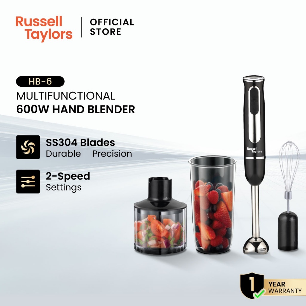 Russell Taylors เครื่องปั่นมือถือ อเนกประสงค์  Hand Blender 4-in-1 รุ่น HB-6