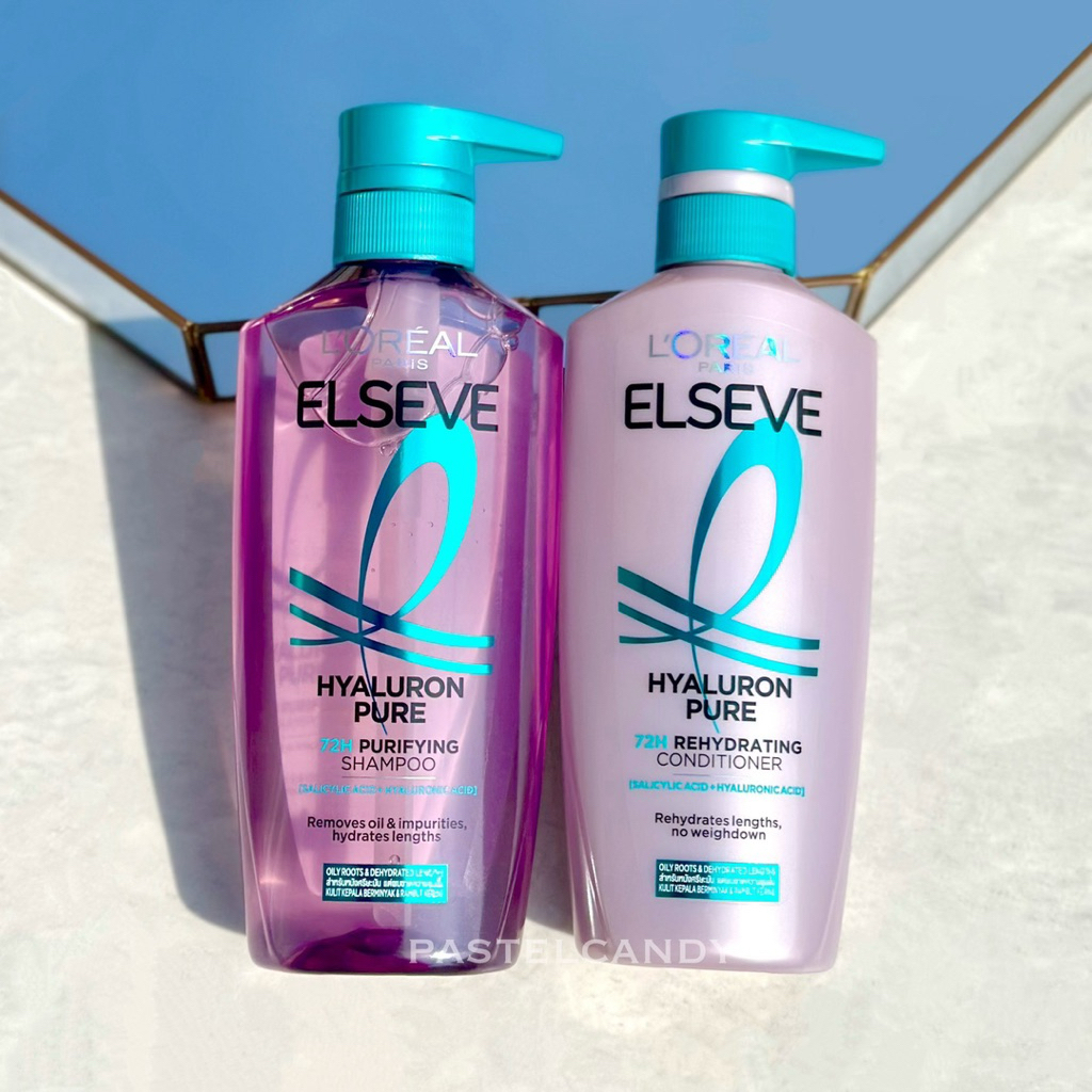 SALE🔥แท้💯% ลอรีอัล LOreal Paris Elseve Hyaluron Pure 72H Purifying แชมพู400ml ครีมนวด375ml หนังศีรษะ