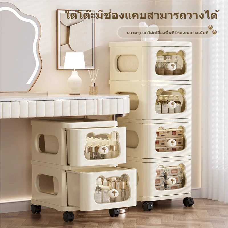 ชั้นเก็บของสำหรับเด็ก ชั้นวางของมีล้อ 6/5/4/3/2ชั้น นชักใส่ของอเนกประสงค์ รถเข็นเก็บของวางของพลาสติก ของใช้ในบ้าน thumbnail 5
