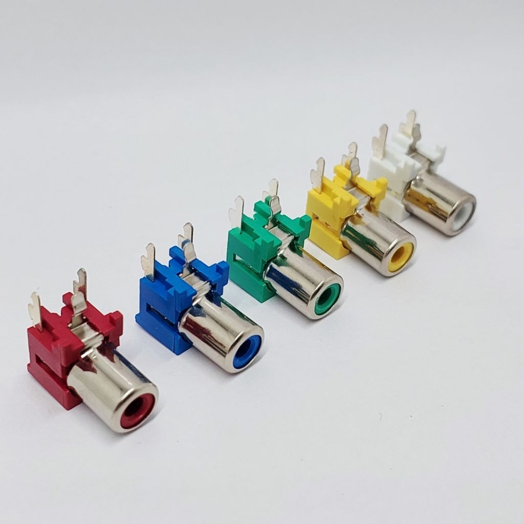 แจ็ค RCA ติดแท่น ตัวเมีย 3 ขา สีแดง ,สีเขียว,สีขาว,สีเหลือง,สีน้ำเงิน