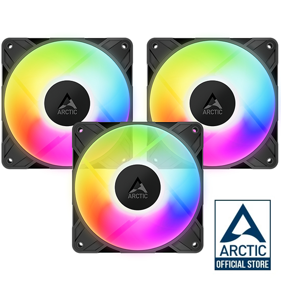 ARCTIC P12 PRO A-RGB REVERSE 3 PACKS BLACK(Computer fan / พัดลมระบายความร้อนคอมพิวเตอร์)